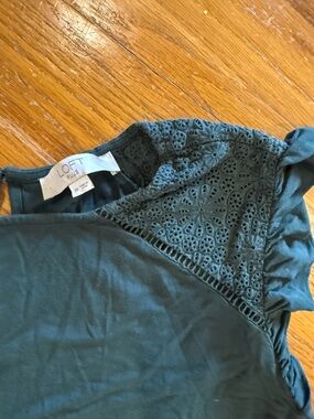 LOFT green  Crochet Accent Dress